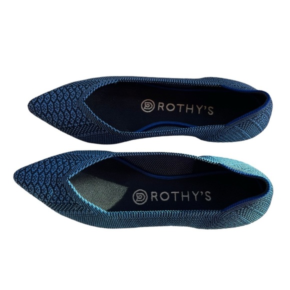 Rothys Teal Python Point Flats size 6.5 in excellent condition. Slightly used . - Picture 5 of 10